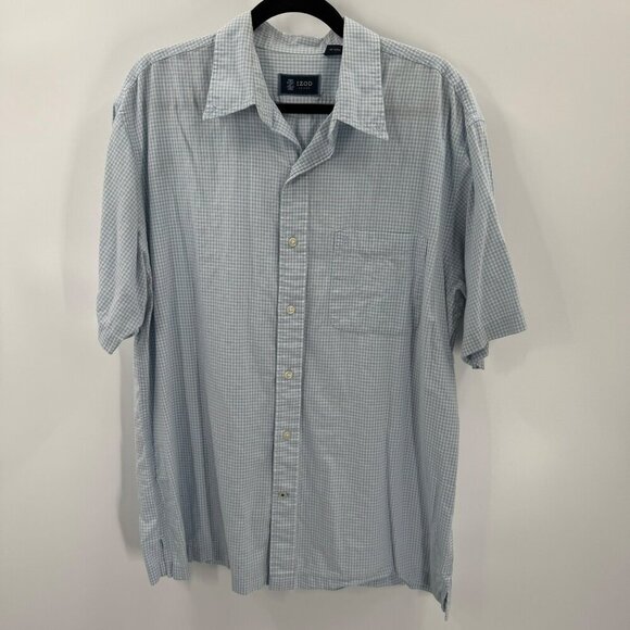 Izod Short Sleeve Button Down 3 Shirt Bundle Plaid & Check Patterns - Picture 4 of 7